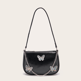 Y2K Butterfly Chain Strap Baguette Bag - Shah S. Sahota